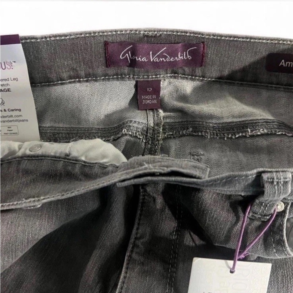 Gloria Vanderbilt Straight tapered-Leg Jeans Gray Wash Amanda Slimming size 12 - Picture 5 of 9